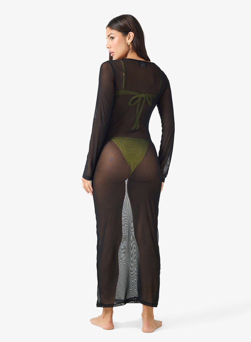 جينجر فستان شاطئ بفتحة رقبة مستديرة - Image 2